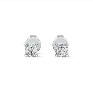 10K白金 培育钻耳饰 简约四爪 0.144ct*2