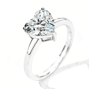 14K白金 培育钻戒指 3.01ct