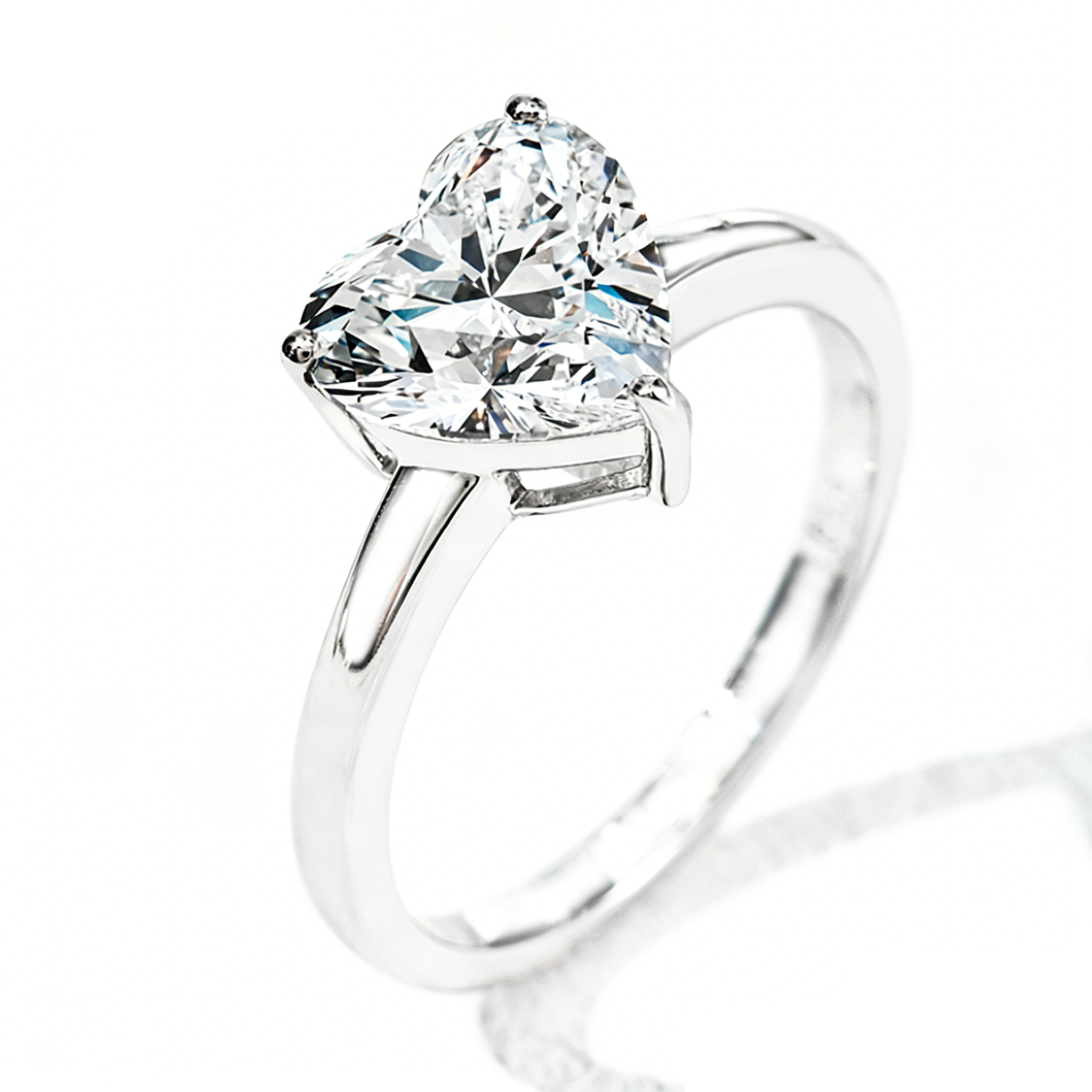 14K白金 培育钻戒指 3.01ct