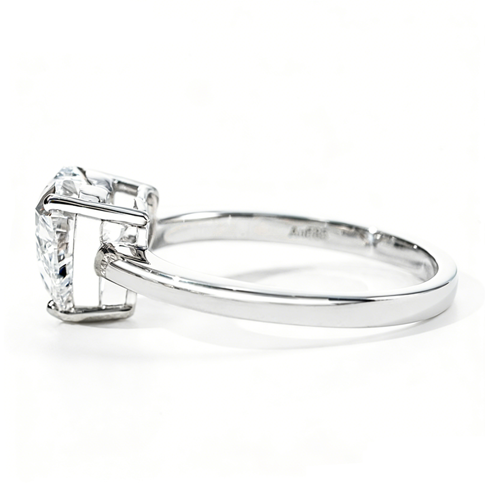 14K白金 培育钻戒指 3.01ct - 图片 3