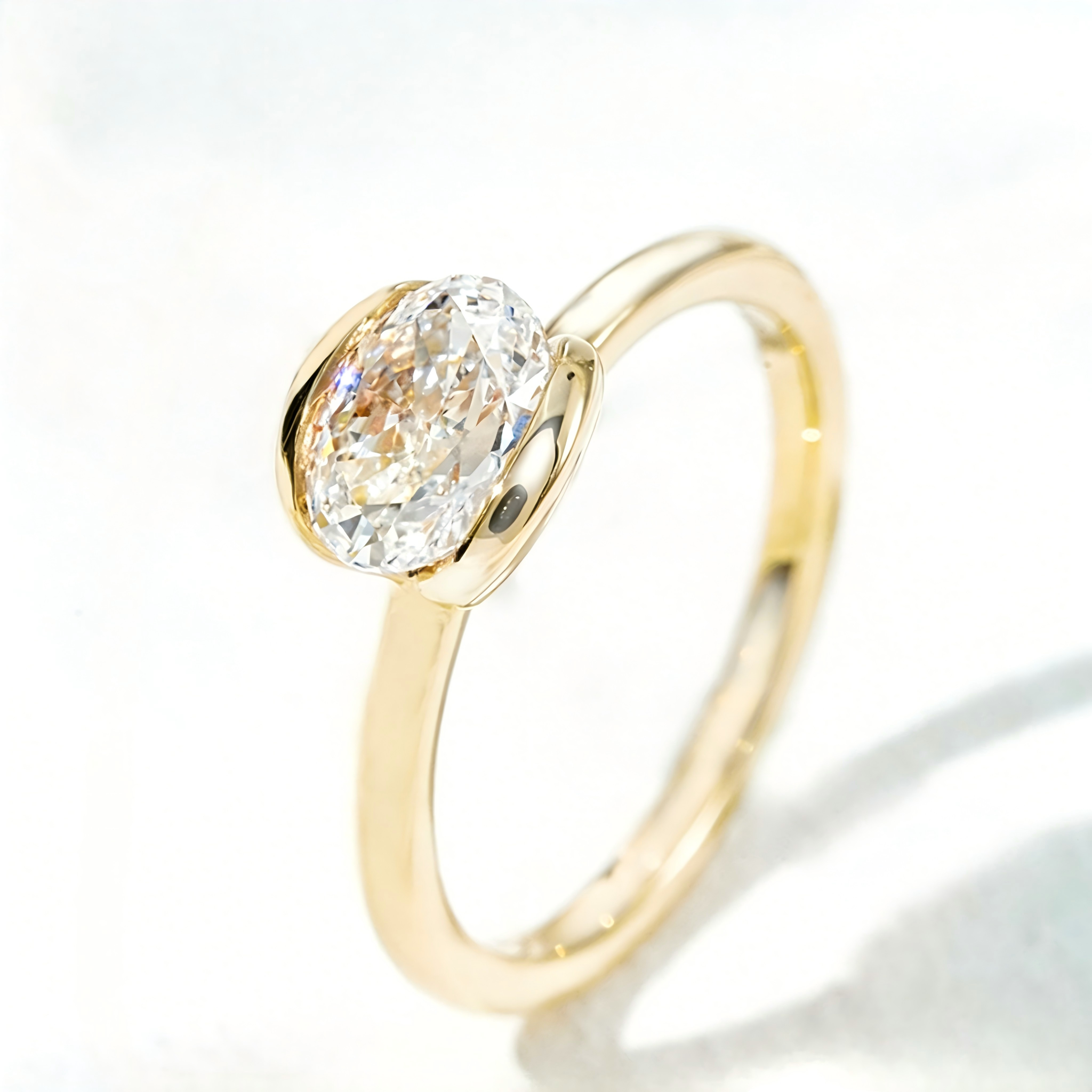 14K黄金 培育钻戒指 1.1ct - 图片 2
