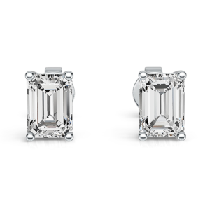 18K白金 培育钻耳钉 0.65ct*2